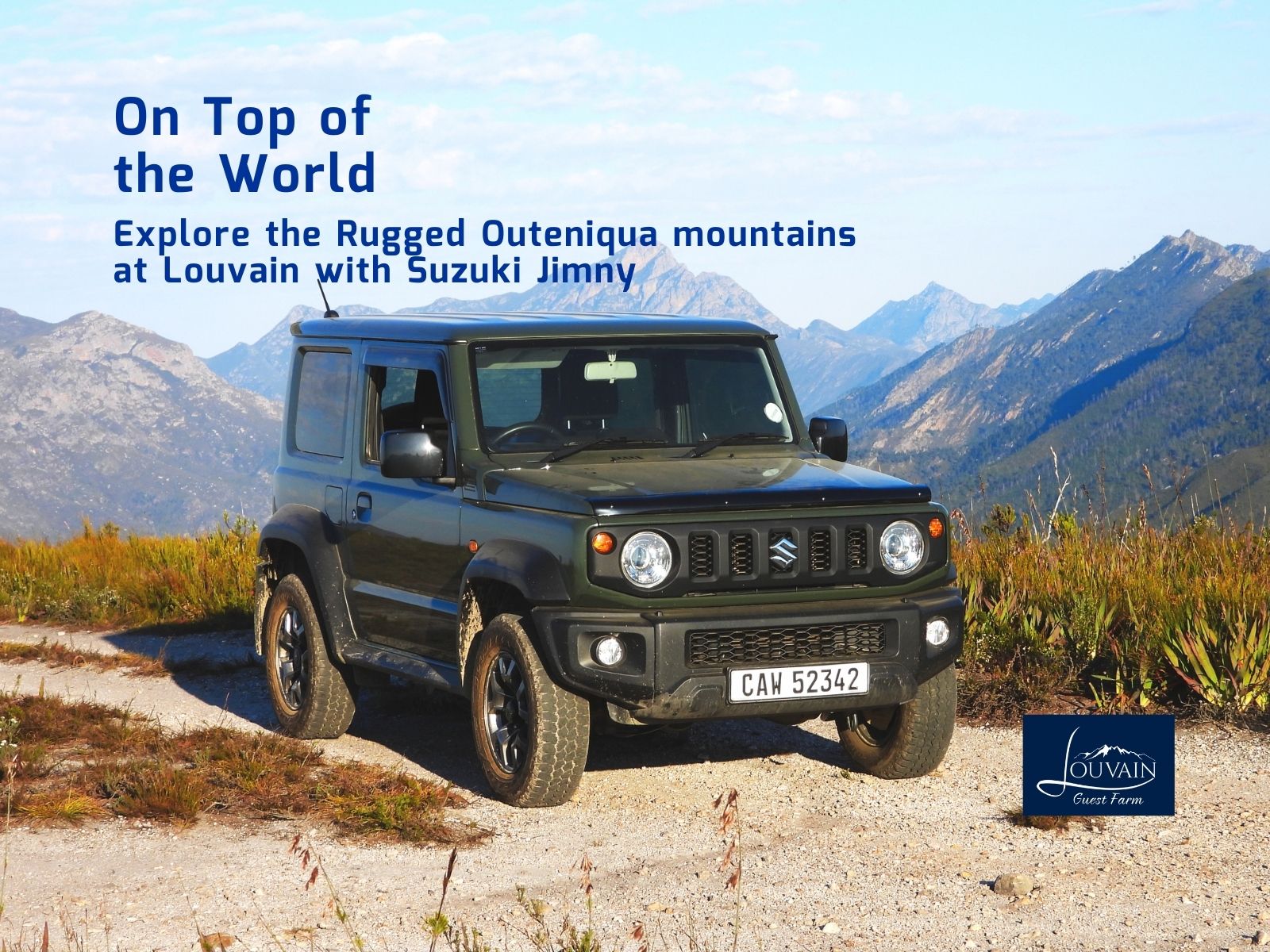 Explore the rugged Outeniqua Mountains in your Suzuki Jimny at Louvain Guest Farm in the Langkloof
